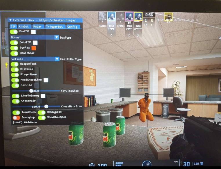 CSGO2·Cheater ninja绿演作弊绘制自瞄扳机 v10.18