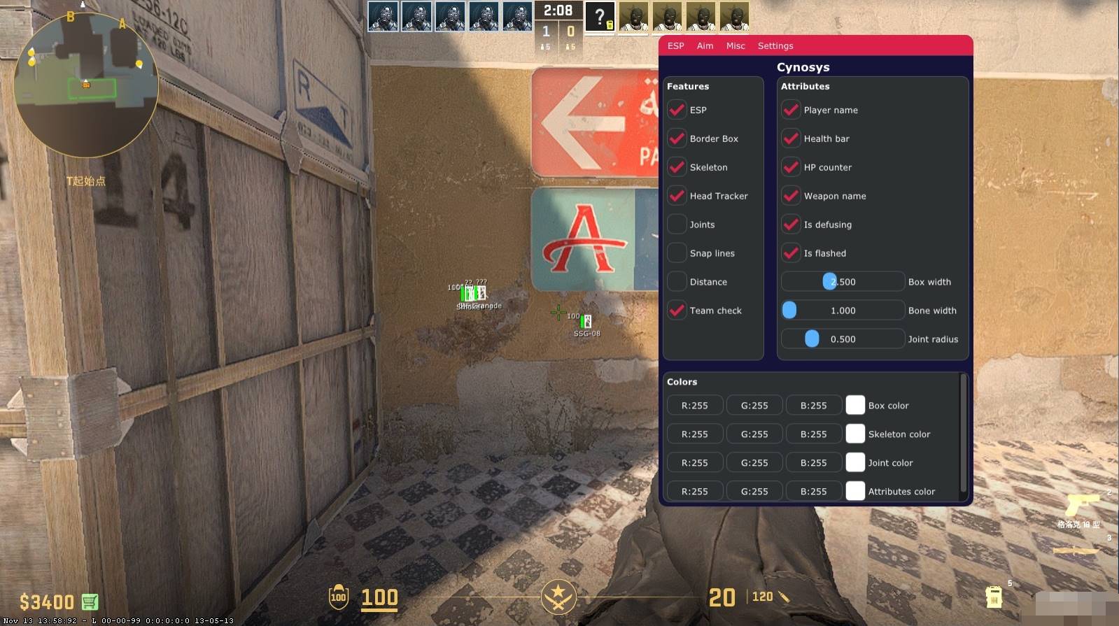 CSGO2·Cynosys外部方框透视显血量辅助 v1.24